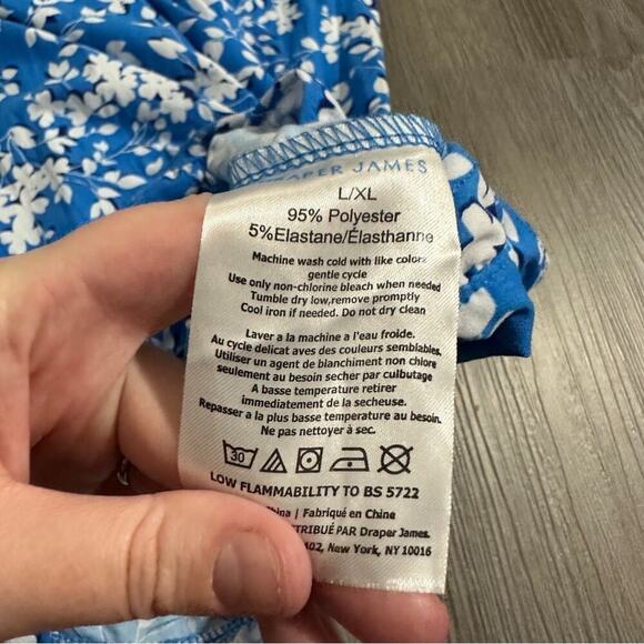 Draper James Sleeveless Floral Print Tank Ruffle Trim Mini Dress Size L/XL - Picture 7 of 9